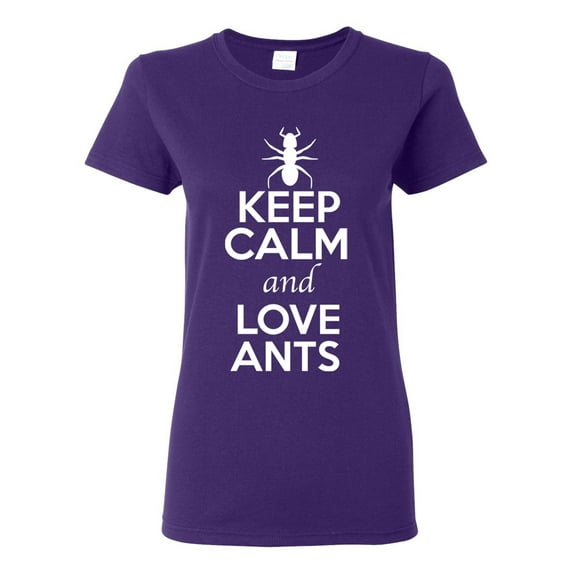 Ladies Keep Calm And Love Ants Emmet Insects Lover T-Shirt Tee