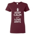 thumbnail image 1 of Ladies Keep Calm And Love Ants Emmet Insects Lover T-Shirt Tee, 1 of 2