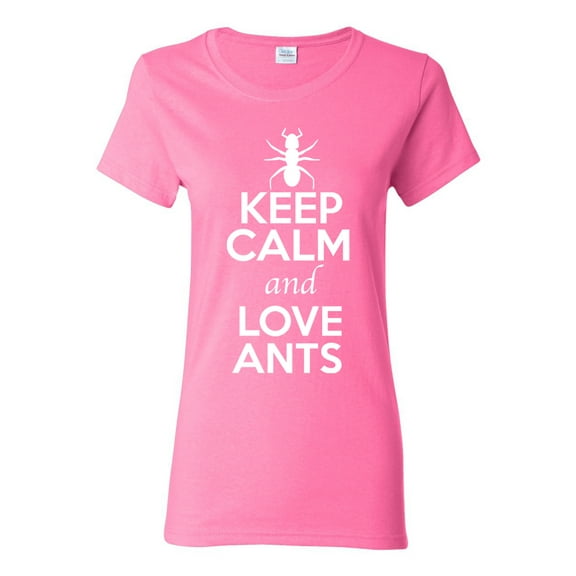 Ladies Keep Calm And Love Ants Emmet Insects Lover T-Shirt Tee
