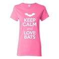 thumbnail image 1 of Ladies Keep Calm And Love Bats Animal Lover T-Shirt Tee, 1 of 2