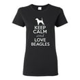 thumbnail image 1 of Ladies Keep Calm And Love Beagles T-Shirt Tee, 1 of 2