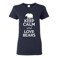 thumbnail image 1 of Ladies Keep Calm And Love Bears Panda Animal Lover T-Shirt Tee, 1 of 2