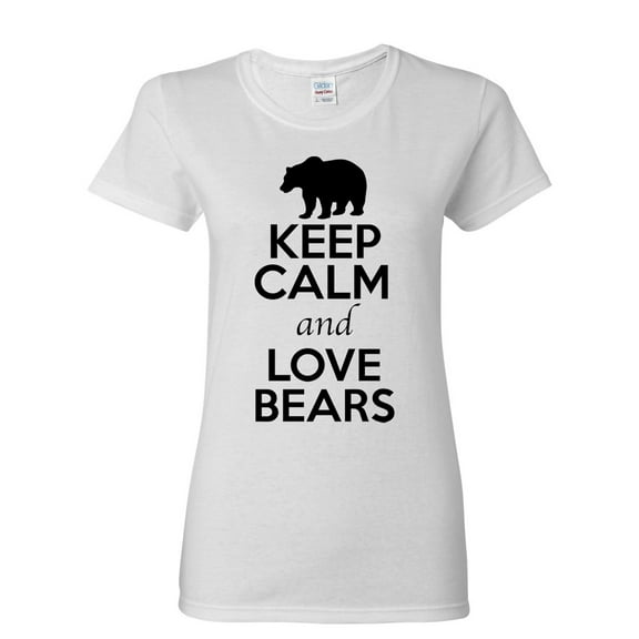 Ladies Keep Calm And Love Bears Panda Animal Lover T-Shirt Tee