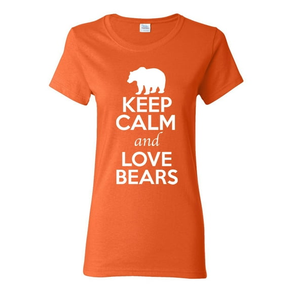 Ladies Keep Calm And Love Bears Panda Animal Lover T-Shirt Tee