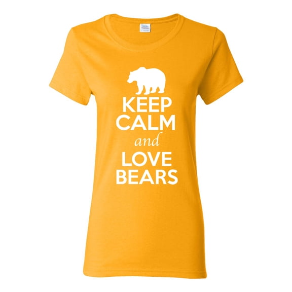 Ladies Keep Calm And Love Bears Panda Animal Lover T-Shirt Tee