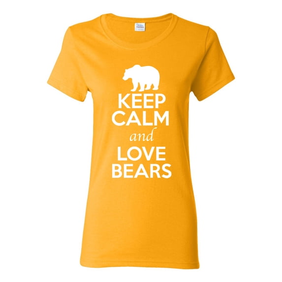 Ladies Keep Calm And Love Bears Panda Animal Lover T-Shirt Tee