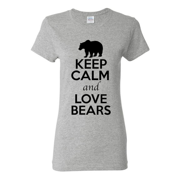 Ladies Keep Calm And Love Bears Panda Animal Lover T-Shirt Tee