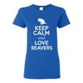 thumbnail image 1 of Ladies Keep Calm And Love Beavers Chipmunks Animal Lover T-Shirt Tee, 1 of 2