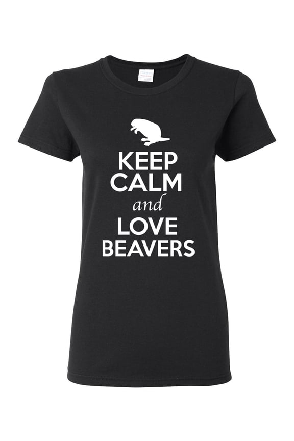 Ladies Keep Calm And Love Beavers Chipmunks Animal Lover T-Shirt Tee