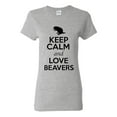 thumbnail image 1 of Ladies Keep Calm And Love Beavers Chipmunks Animal Lover T-Shirt Tee, 1 of 2