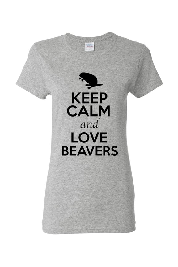 Ladies Keep Calm And Love Beavers Chipmunks Animal Lover T-Shirt Tee