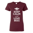 thumbnail image 1 of Ladies Keep Calm And Love Bees Honey Insects Lover T-Shirt Tee, 1 of 2
