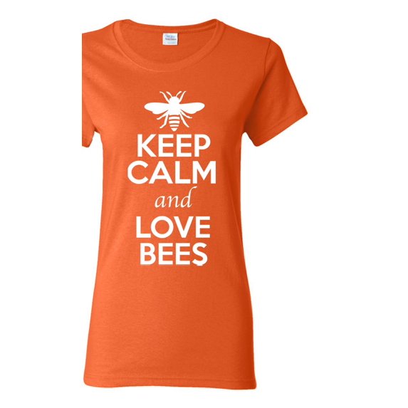 Ladies Keep Calm And Love Bees Honey Insects Lover T-Shirt Tee