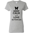 thumbnail image 1 of Ladies Keep Calm And Love Butterflies Insects Lover T-Shirt Tee, 1 of 2