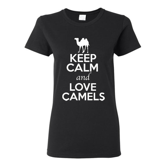 Ladies Keep Calm And Love Camels Desert Animal Lover T-Shirt Tee