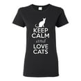 thumbnail image 1 of Ladies Keep Calm And Love Cats T-Shirt Tee, 1 of 2