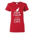 thumbnail image 1 of Ladies Keep Calm And Love Cats T-Shirt Tee, 1 of 2