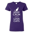 thumbnail image 1 of Ladies Keep Calm And Love Cats T-Shirt Tee, 1 of 2