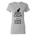 thumbnail image 1 of Ladies Keep Calm And Love Cats T-Shirt Tee, 1 of 2