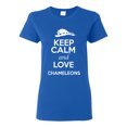 thumbnail image 1 of Ladies Keep Calm And Love Chameleons Lizard Animal Lover T-Shirt Tee, 1 of 2