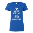 thumbnail image 1 of Ladies Keep Calm And Love Chickens Bird Animal Lover T-Shirt Tee, 1 of 2
