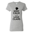 thumbnail image 1 of Ladies Keep Calm And Love Clams Shell Animal Lover T-Shirt Tee, 1 of 2