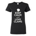 thumbnail image 1 of Ladies Keep Calm And Love Clams Shell Animal Lover T-Shirt Tee, 1 of 2