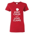 thumbnail image 1 of Ladies Keep Calm And Love Clams Shell Animal Lover T-Shirt Tee, 1 of 2