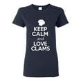 thumbnail image 1 of Ladies Keep Calm And Love Clams Shell Animal Lover T-Shirt Tee, 1 of 2