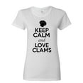 thumbnail image 1 of Ladies Keep Calm And Love Clams Shell Animal Lover T-Shirt Tee, 1 of 2