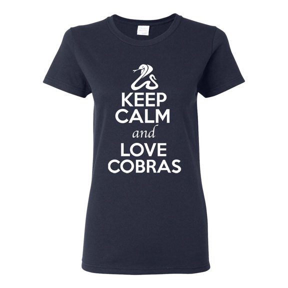 Ladies Keep Calm And Love Cobras Snake Animal Lover T-Shirt Tee