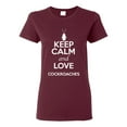 thumbnail image 1 of Ladies Keep Calm And Love Cockroaches Insects Lover T-Shirt Tee, 1 of 2