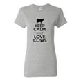 thumbnail image 1 of Ladies Keep Calm And Love Cows T-Shirt Tee, 1 of 2