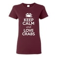 thumbnail image 1 of Ladies Keep Calm And Love Crab Sea Animal Lover T-Shirt Tee, 1 of 2