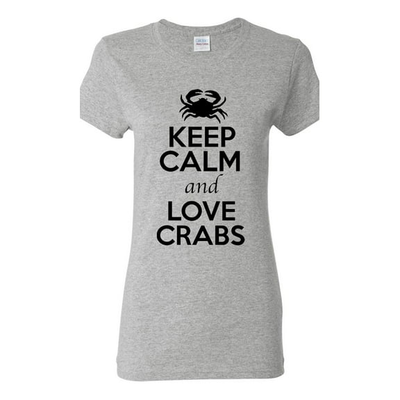 Ladies Keep Calm And Love Crab Sea Animal Lover T-Shirt Tee