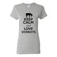 thumbnail image 1 of Ladies Keep Calm And Love Donkeys Horse Animal Lover T-Shirt Tee, 1 of 2