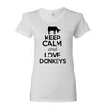 thumbnail image 1 of Ladies Keep Calm And Love Donkeys Horse Animal Lover T-Shirt Tee, 1 of 2