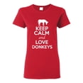thumbnail image 1 of Ladies Keep Calm And Love Donkeys Horse Animal Lover T-Shirt Tee, 1 of 2