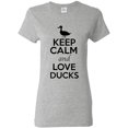 thumbnail image 1 of Ladies Keep Calm And Love Ducks Bird Animal Lover T-Shirt Tee, 1 of 2