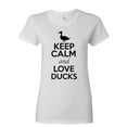 thumbnail image 1 of Ladies Keep Calm And Love Ducks Bird Animal Lover T-Shirt Tee, 1 of 2
