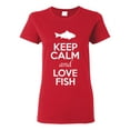 thumbnail image 1 of Ladies Keep Calm And Love Fish Sea Animal Lover T-Shirt Tee, 1 of 2