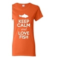 thumbnail image 1 of Ladies Keep Calm And Love Fish Sea Animal Lover T-Shirt Tee, 1 of 2
