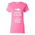 thumbnail image 1 of Ladies Keep Calm And Love Fish Sea Animal Lover T-Shirt Tee, 1 of 2