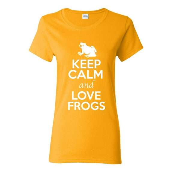 Ladies Keep Calm And Love Frogs Snake Animal Lover T-Shirt Tee