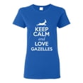 thumbnail image 1 of Ladies Keep Calm And Love Gazelles Animal Lover T-Shirt Tee, 1 of 2