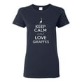 thumbnail image 1 of Ladies Keep Calm And Love Giraffe T-Shirt Tee, 1 of 2