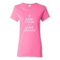 thumbnail image 1 of Ladies Keep Calm And Love Giraffe T-Shirt Tee, 1 of 2
