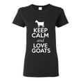 thumbnail image 1 of Ladies Keep Calm And Love Goat Animal Lover T-Shirt Tee, 1 of 2