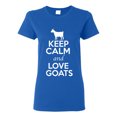 thumbnail image 1 of Ladies Keep Calm And Love Goat Animal Lover T-Shirt Tee, 1 of 2