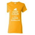 thumbnail image 1 of Ladies Keep Calm And Love Gorillas Monkey Animal Lover T-Shirt Tee, 1 of 2
